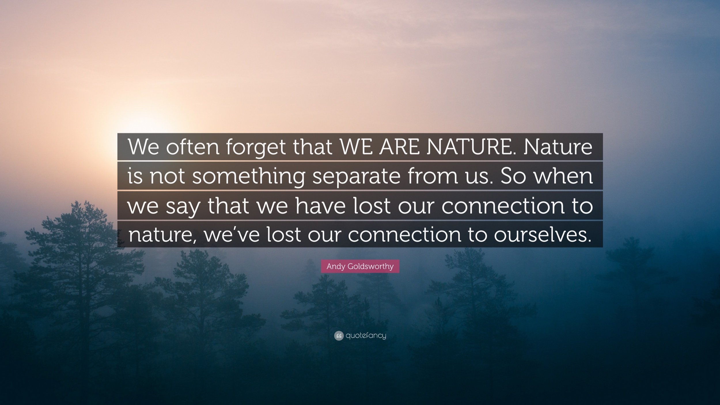 Changing habits to align with nature
