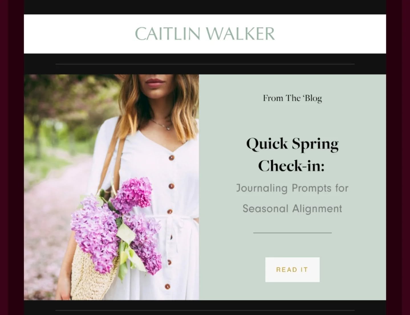 Newsletter peeps! 🐣

💌 Check your inbox for a quickie seasonal check-in practice to right your rudder for Spring 🌱 

🌷Plus a few fun things that have shifted me out of doomscroll mode. 

Not subscribed? 🔗 In bio to get the check-in sent to your 