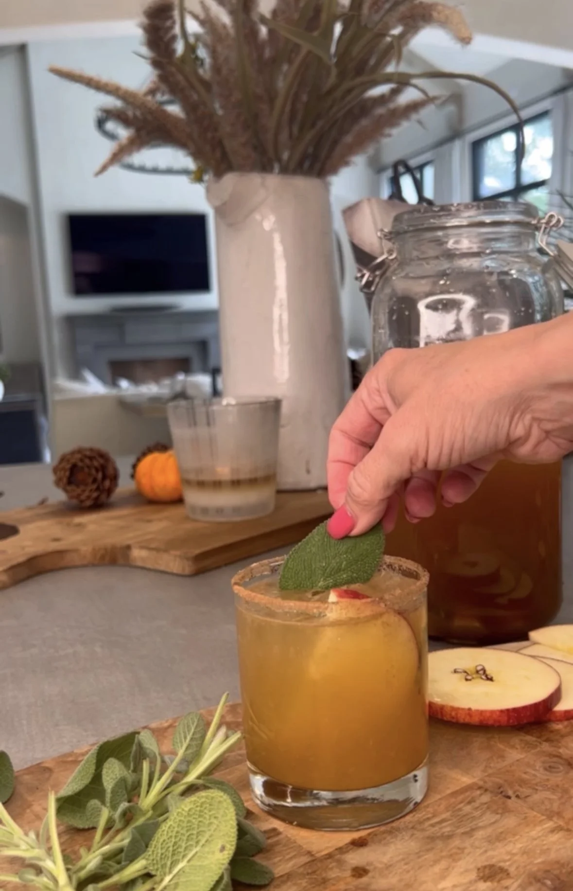 Large Batch Sage Apple Cocktail