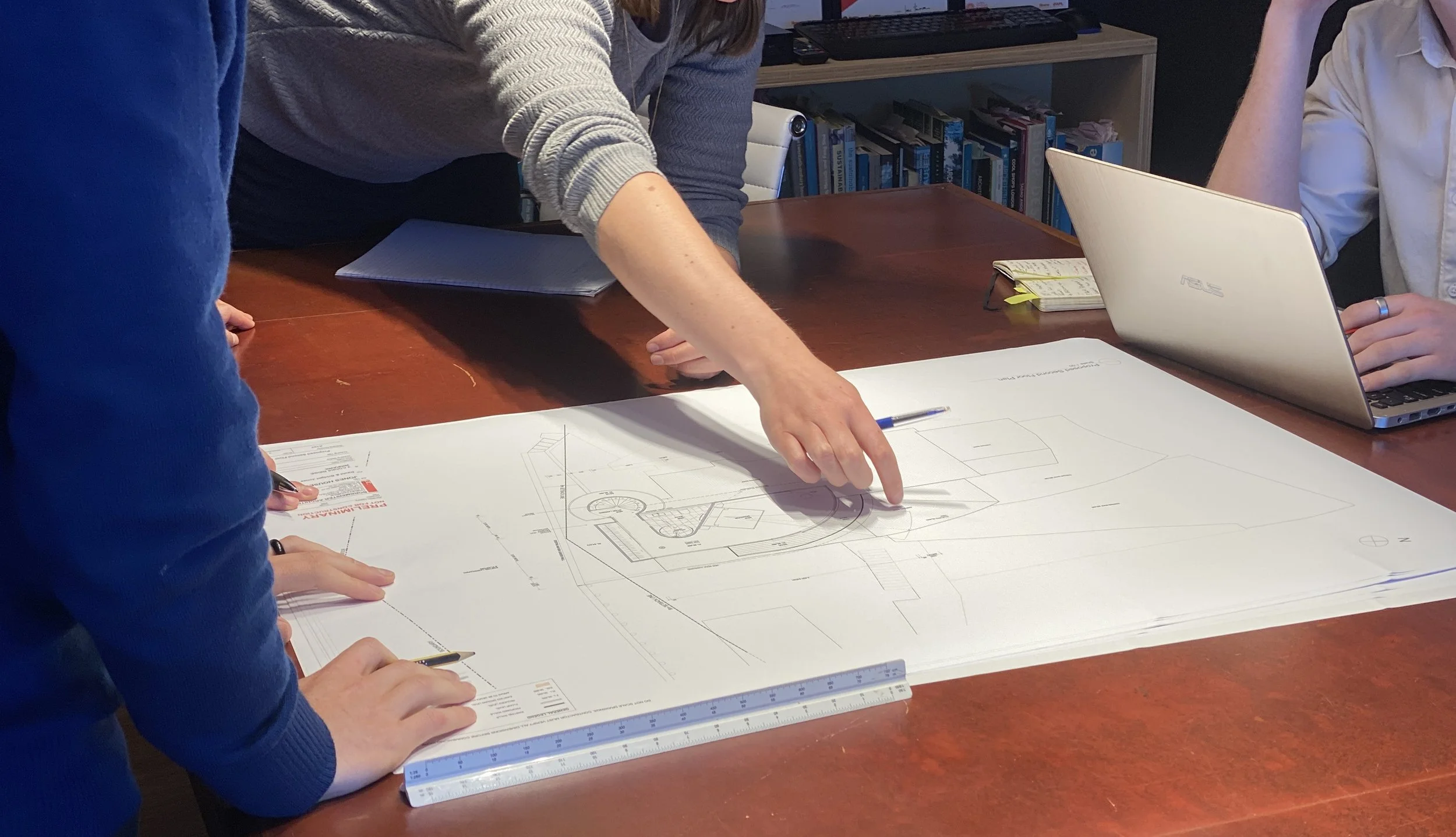 Borrmeister Architects team meeting. Christchurch architects. NZ architects.