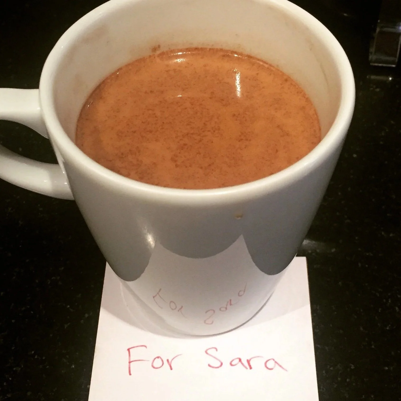 My sister-in-law is the best. When my brother and his family lived with us while they renovated their house to make it use geothermal energy, this is what waited for me most every morning. Just the way I like it, too. It's the small things, 100%. Lov