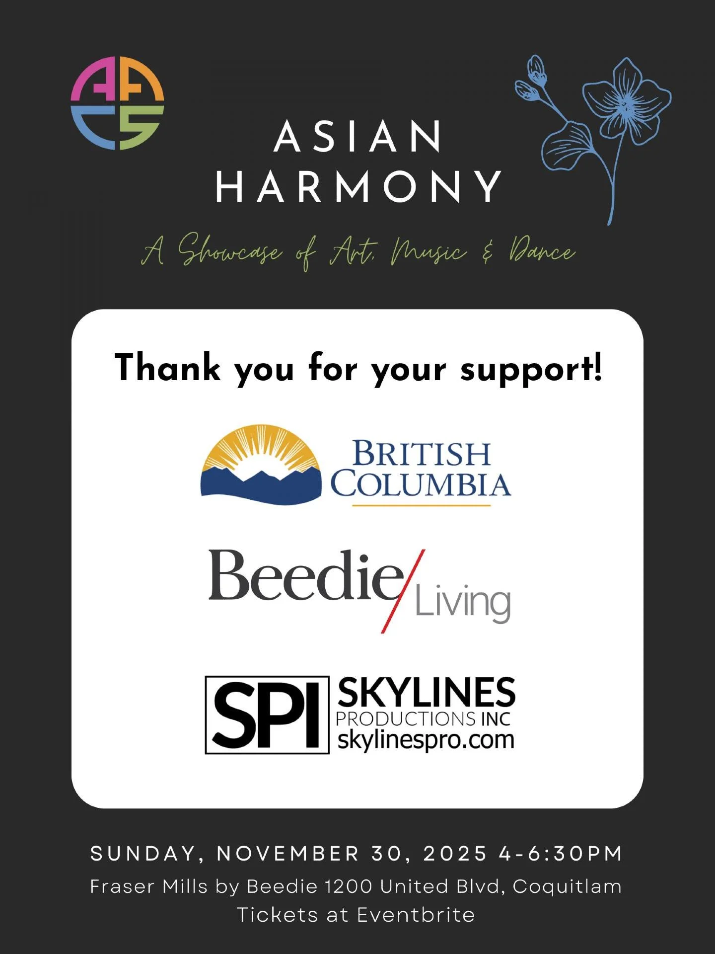 We&rsquo;re thrilled to present Asian Harmony: A Showcase of Art, Music &amp; Dance &mdash; a brand new event celebrating Asian excellence in the arts! 

This elegant evening will feature live performances, visual art, and curated food and drink tast