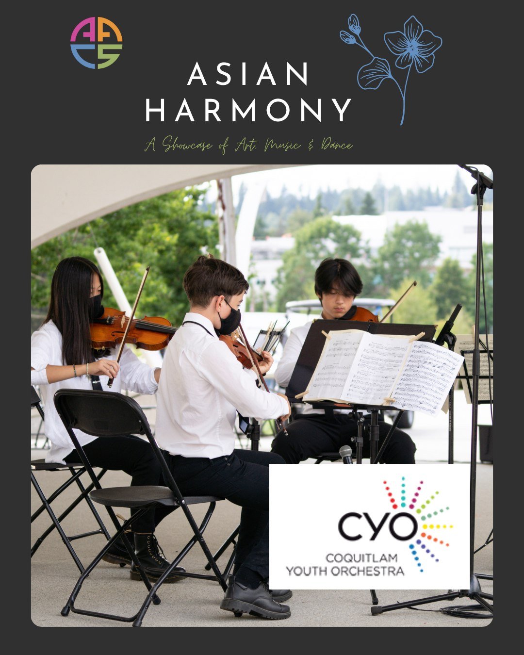 We are proud to welcome the Coquitlam Youth Orchestra to open Asian Harmony: A Showcase of Art, Music &amp; Dance with an orchestral performance. These talented young musicians bring passion, skill, and heart to the stage &mdash; setting the tone for