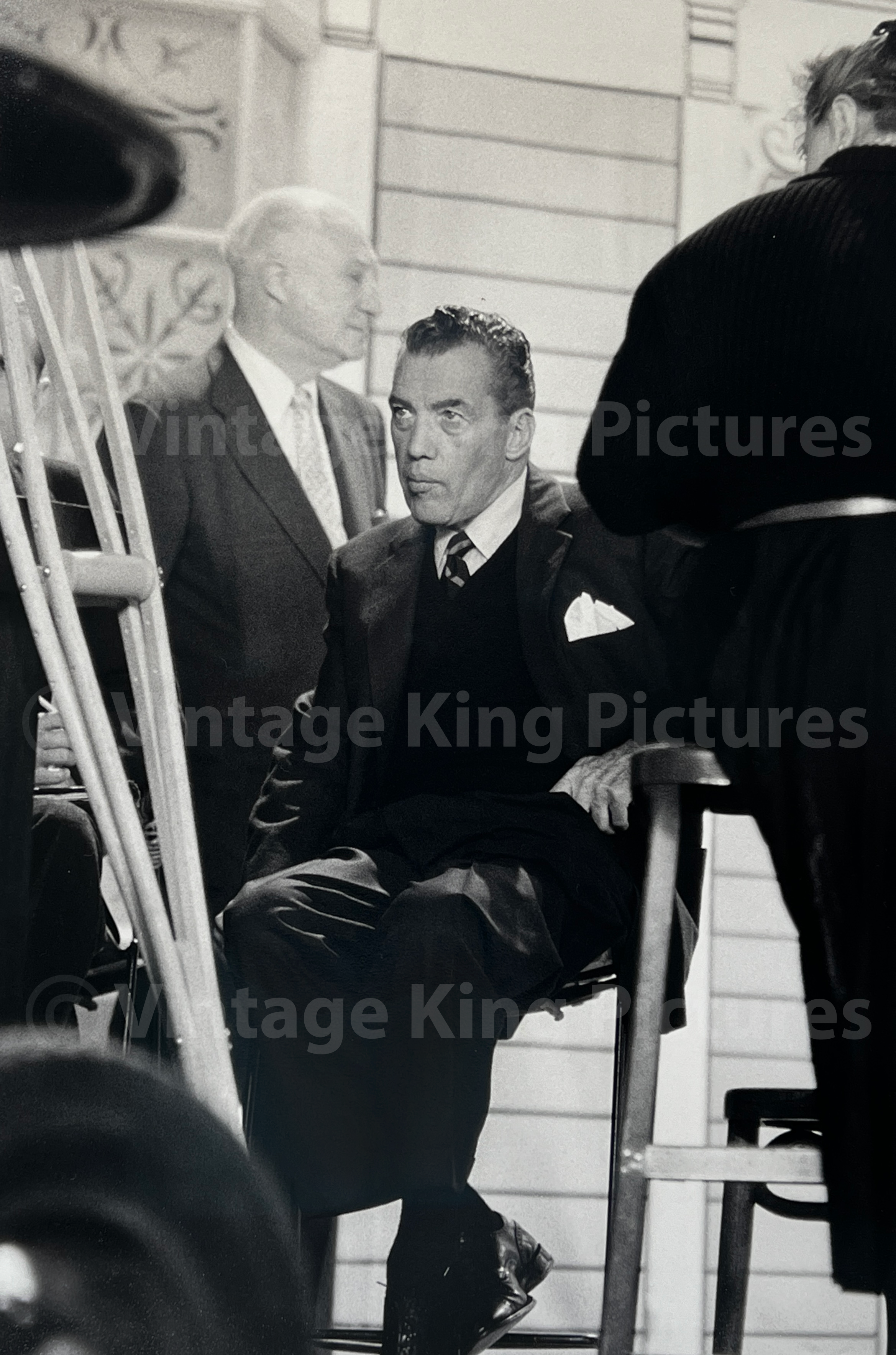 Ed Sullivan watches Elvis Presley perform, 1956