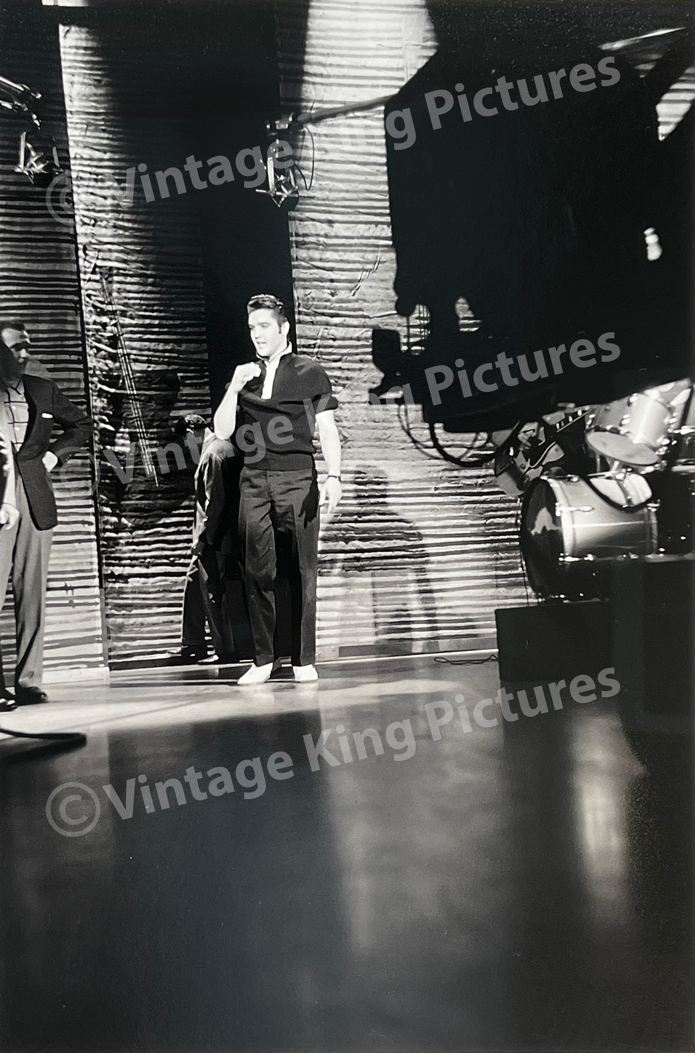 Unpublished 1956 photograph of Elvis Presley, taken by Richard Weede during Ed Sullivan Show