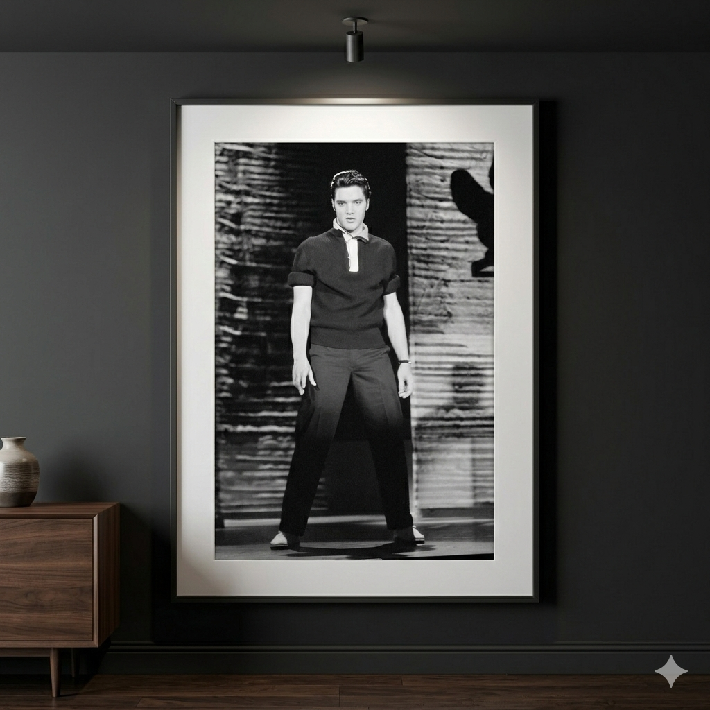 Purely Elvis framed limited edition fine art print, backstage photo from 1956 Ed Sullivan Show