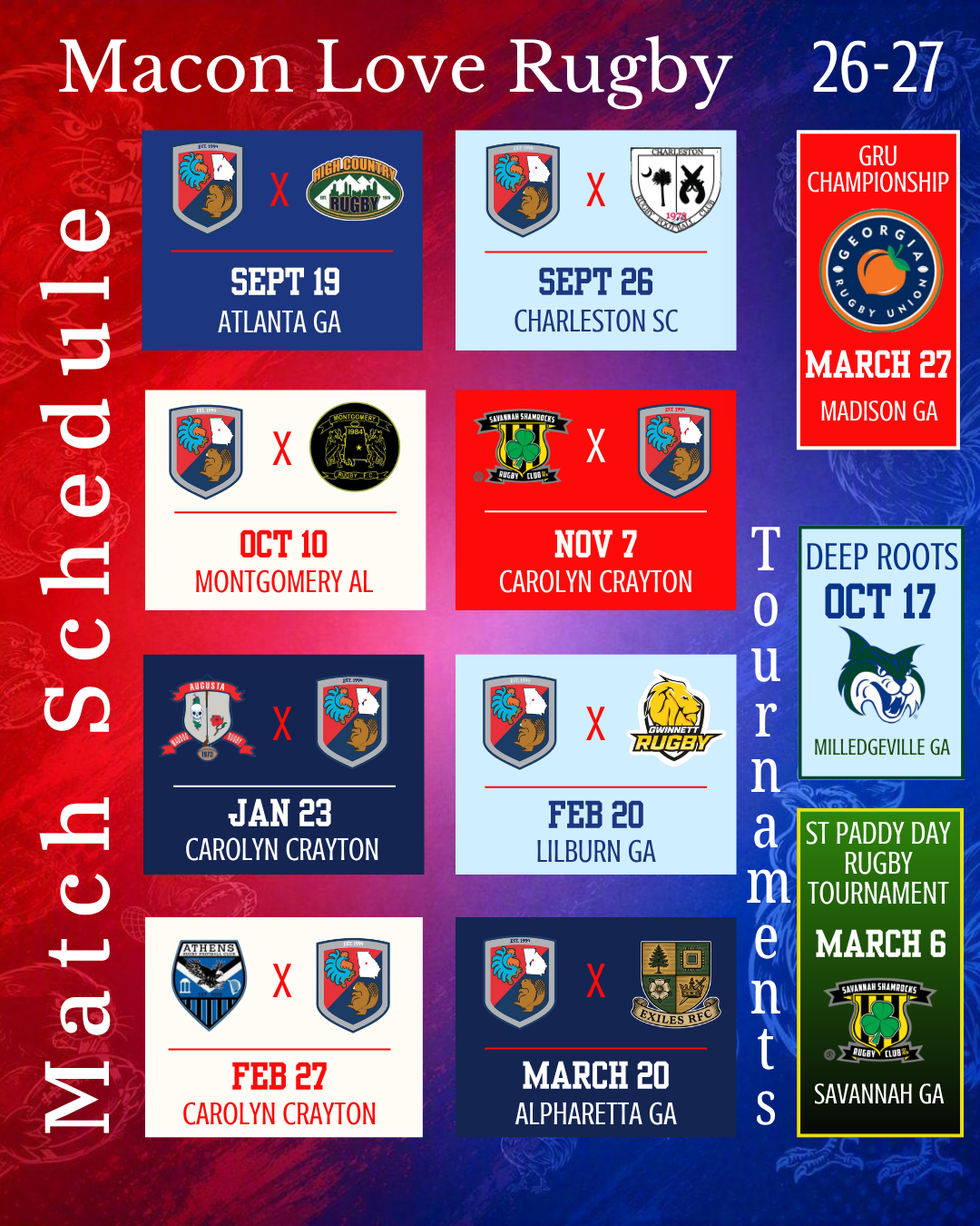 2026-27 Rugby Schedule