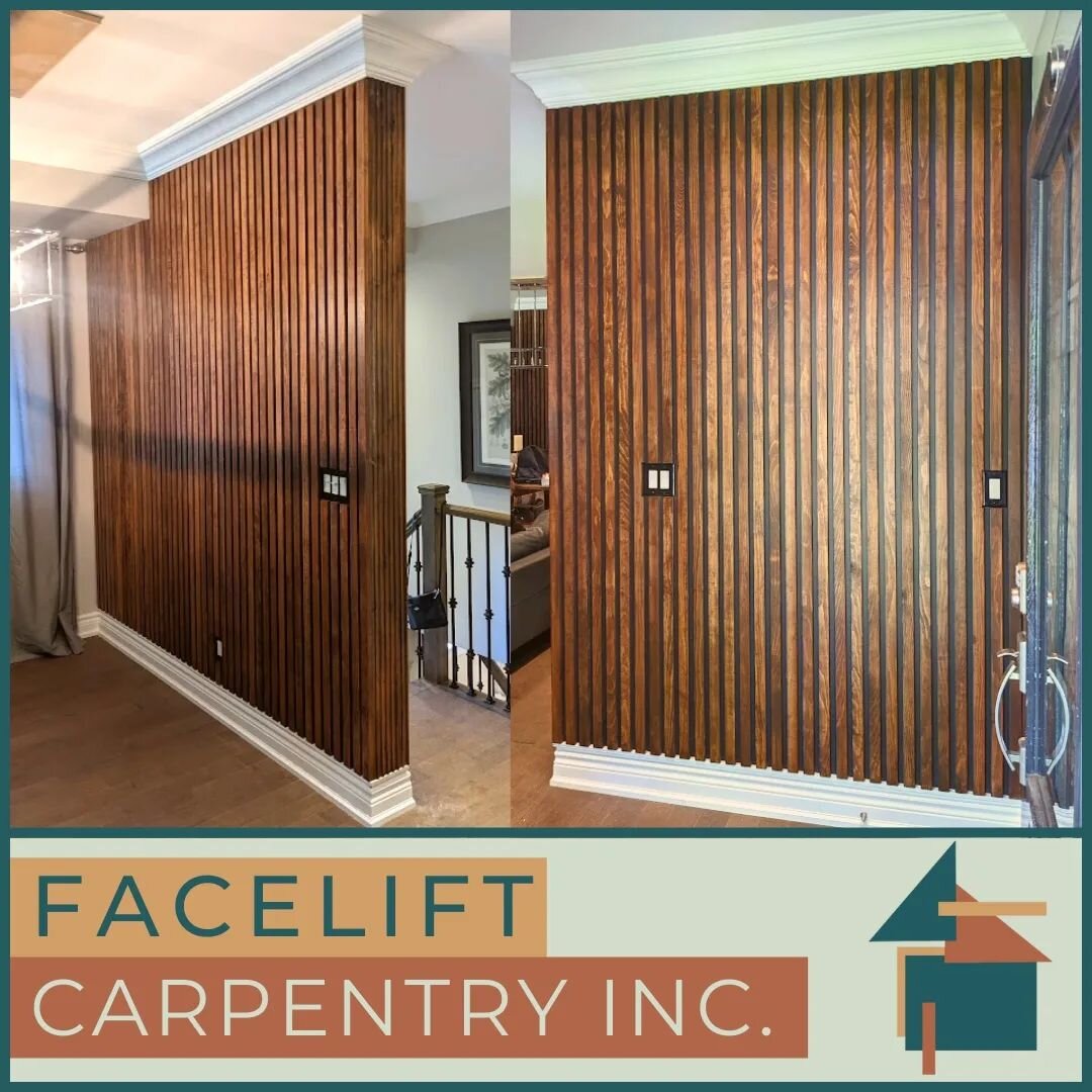 Transformed this space with stunning wood slat feature walls! 🌿✨ Our team at Facelift Carpentry brought warmth, texture, and a touch of nature into this project. Loving the natural beauty of these wood slats and how they add a unique charm to the ro