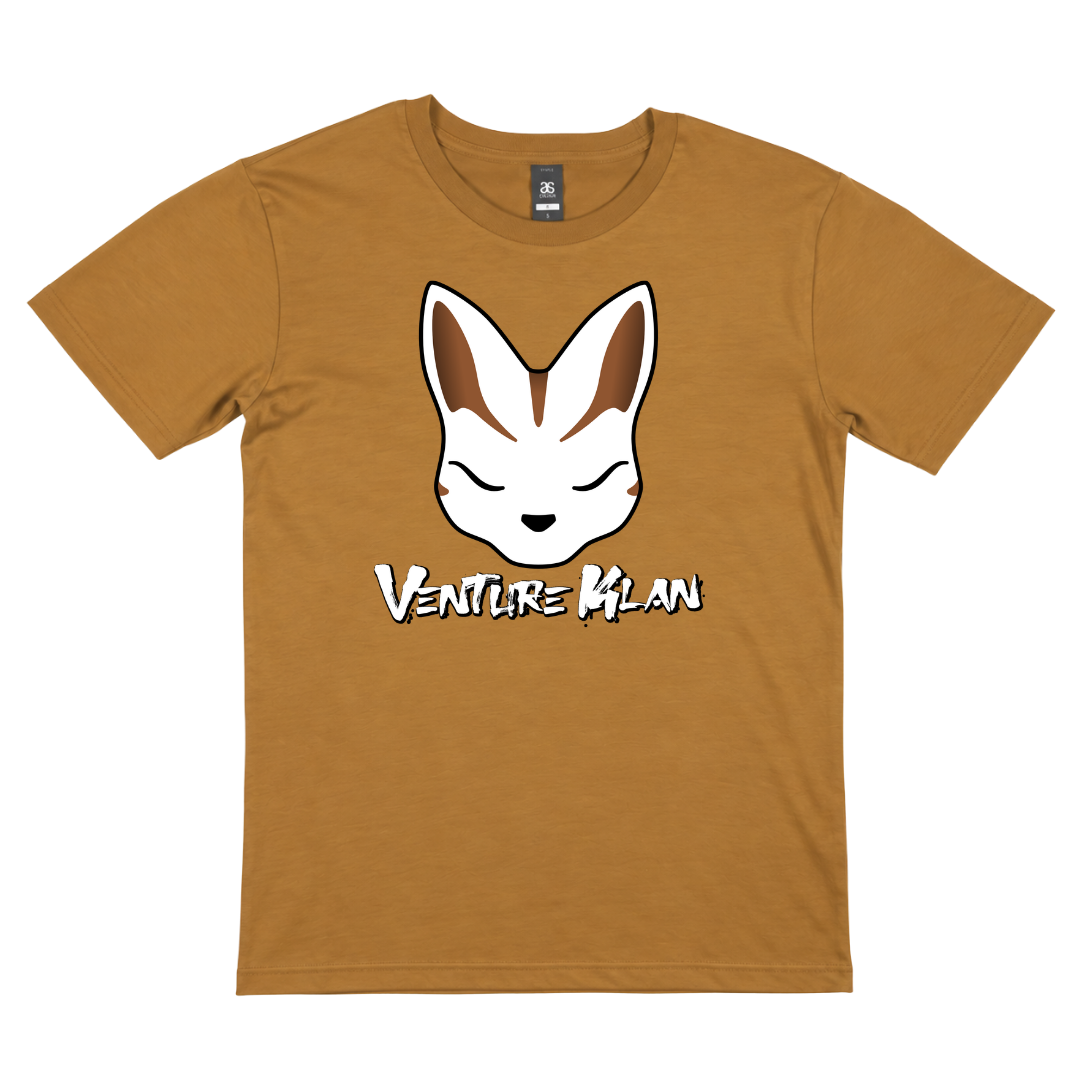 Brown Fox Head White Text Tee - Camel.png