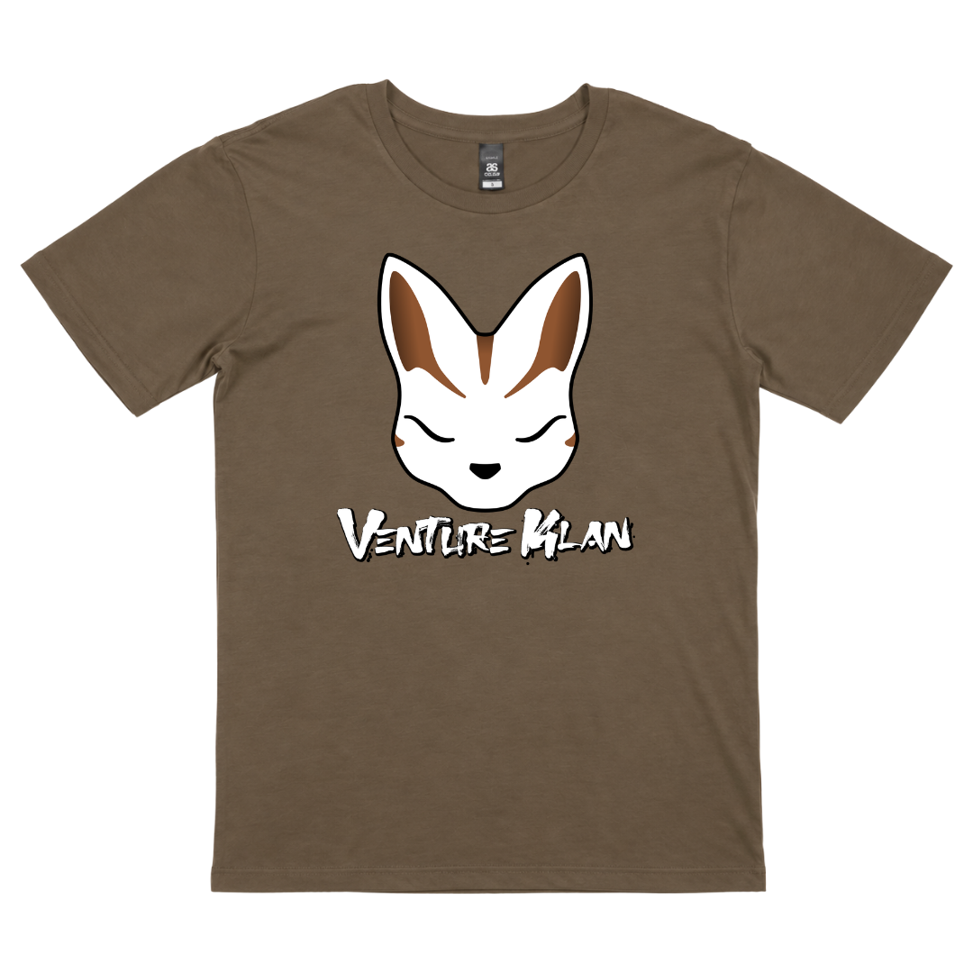 Brown Fox Head White Text Tee - Walnut.png