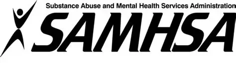 SAHMSA logo with a stylized human figure and text indicating Substance Abuse and Mental Health Services Administration