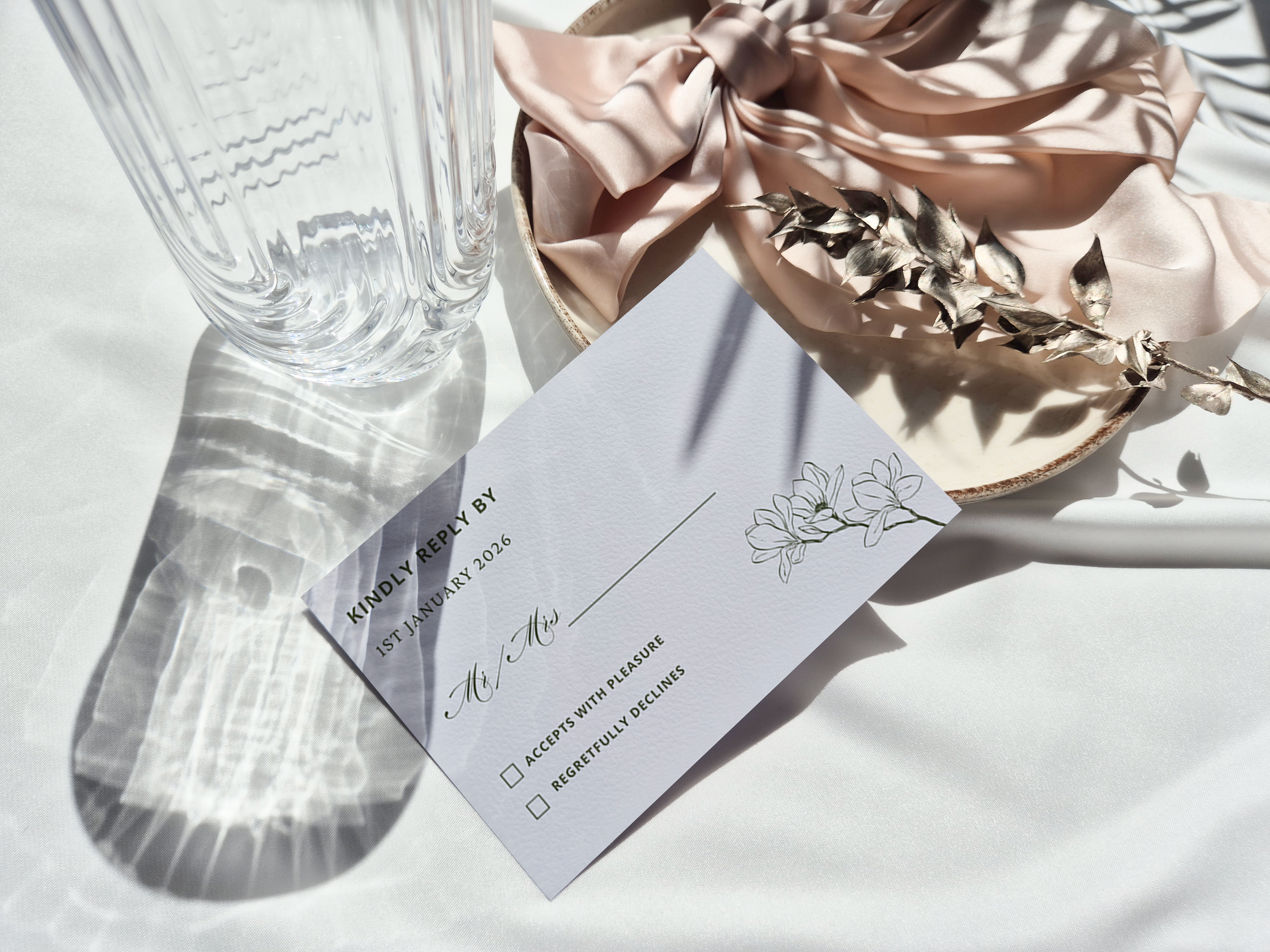 Editable Wedding RSVP Template | Canva Response Card | Magnolia Collection