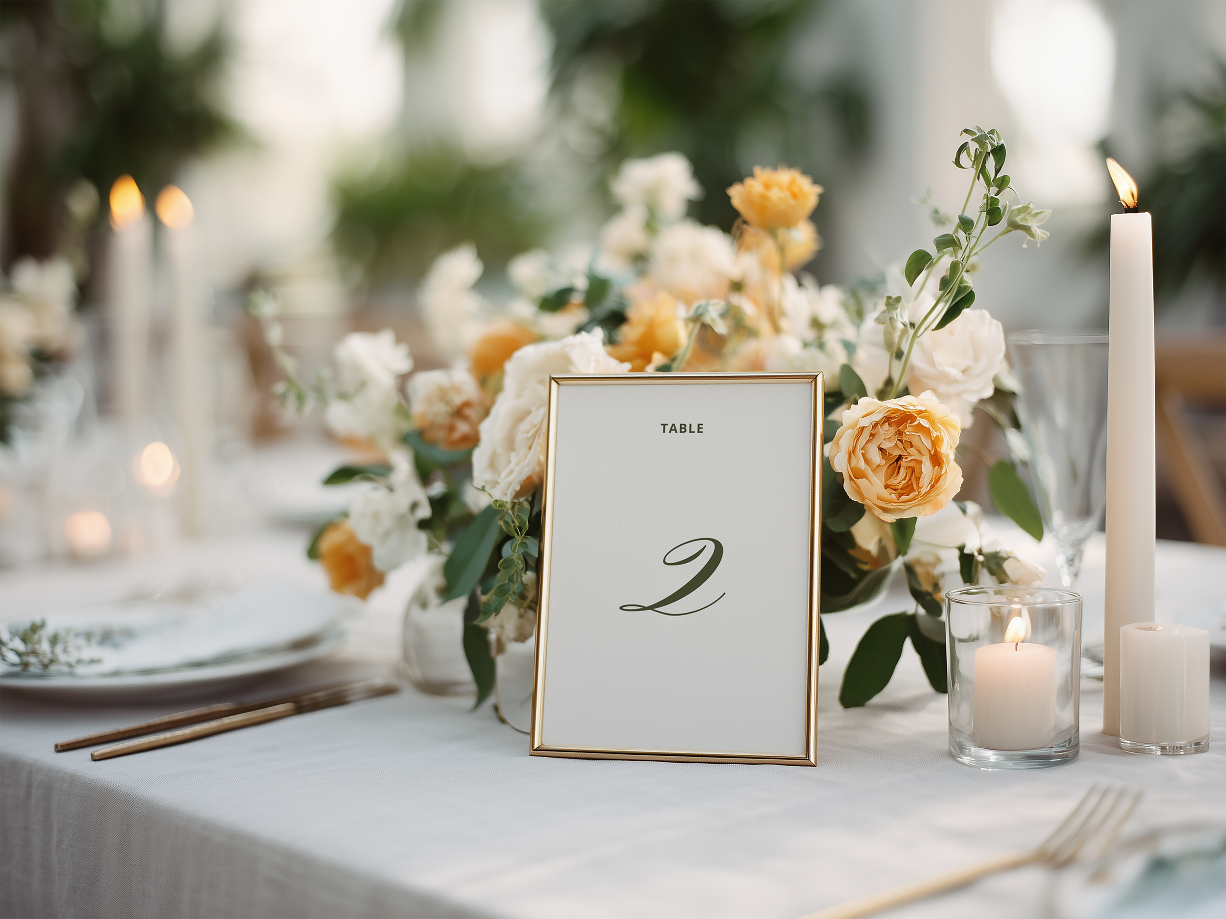 Editable Wedding Table Number Templates | Elegant Reception Signage | Magnolia Collection