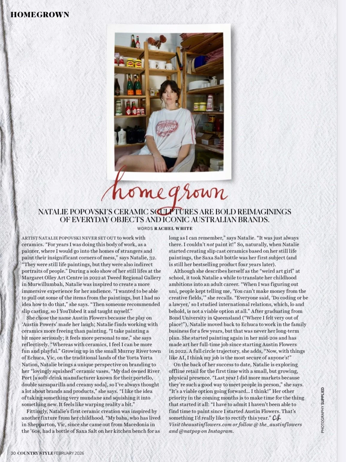 @countrystylemag lil write up on my from their Feb issue earlier this year. Words by Rachel White