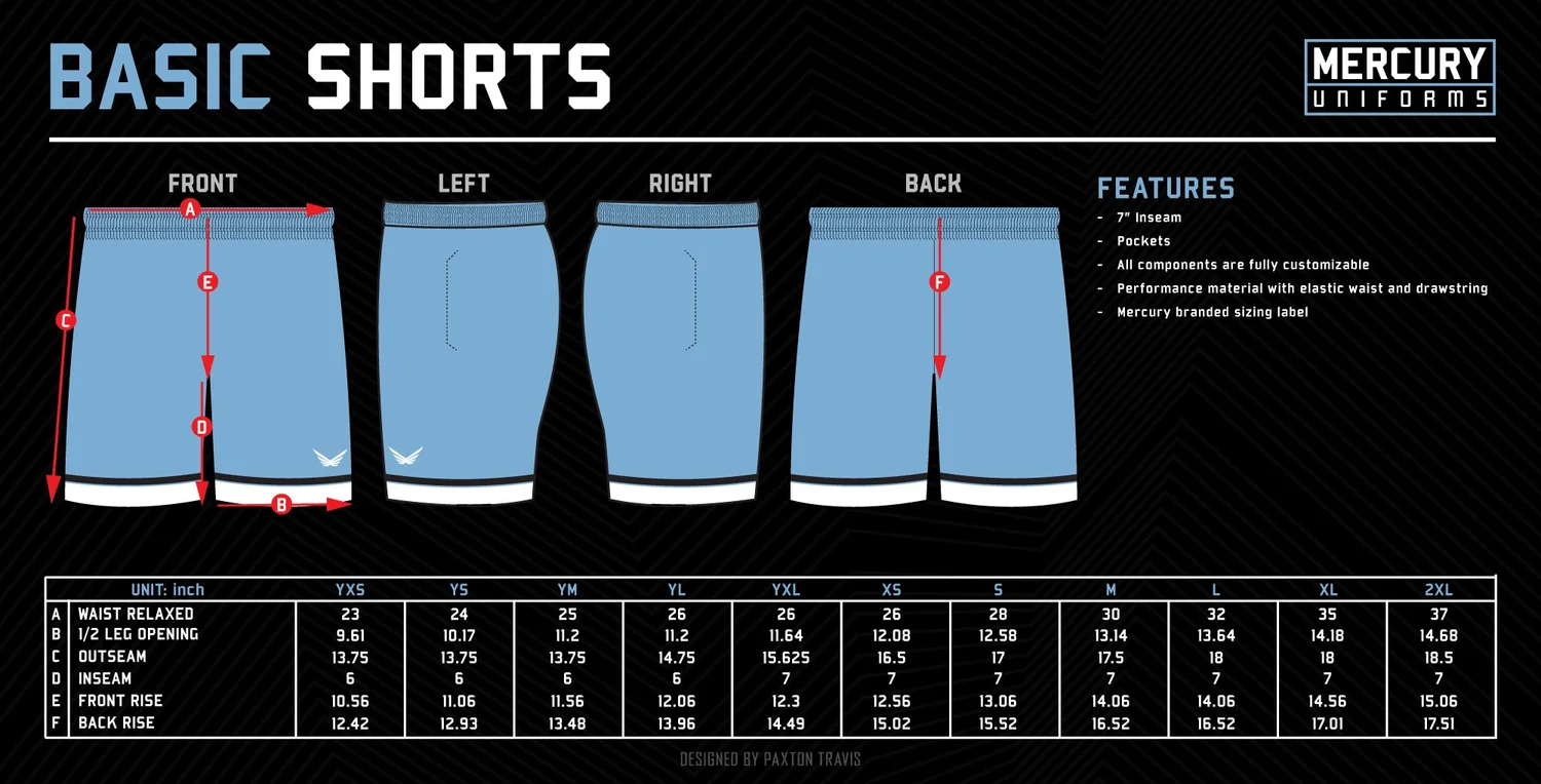 Basic Shorts Display Basic Shorts — Mercury Screen Printing