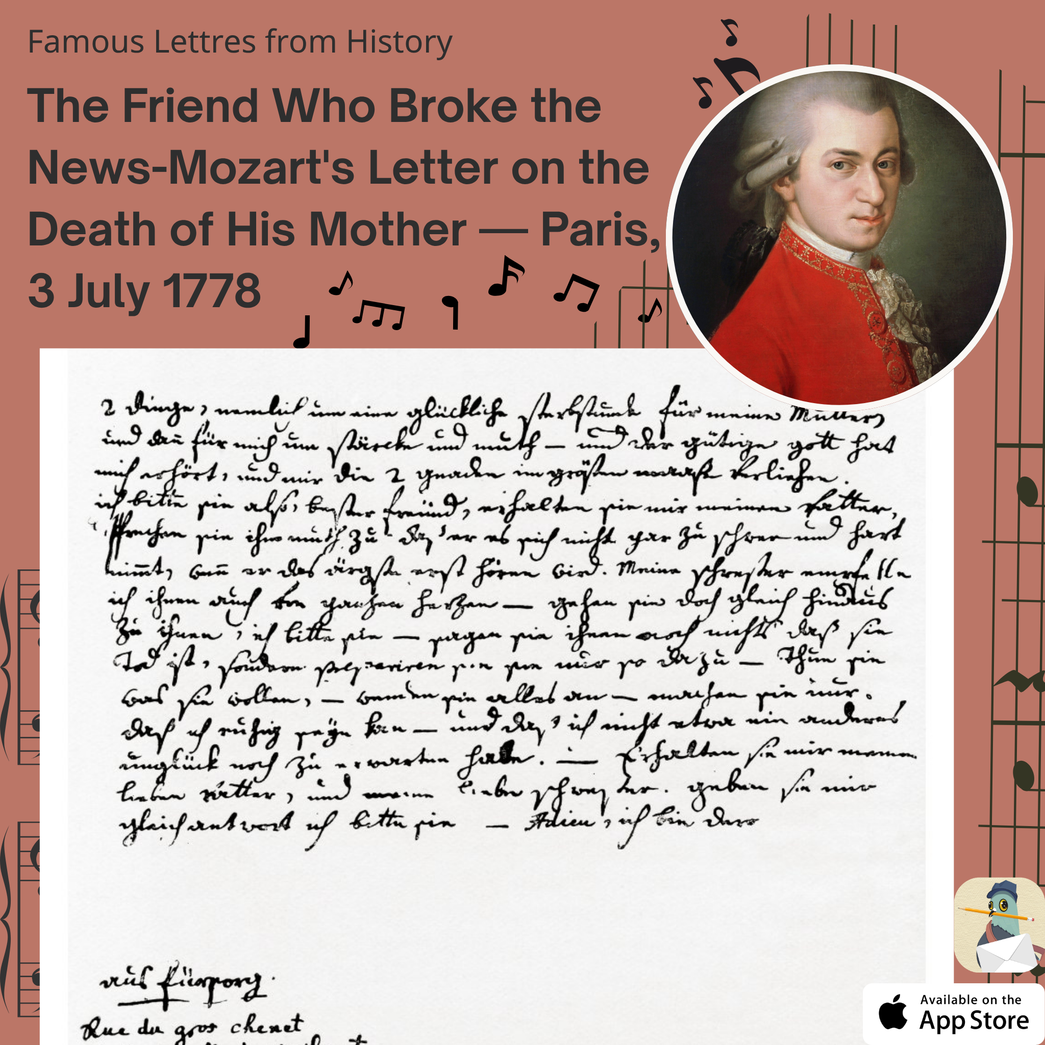 The Friend Who Broke the News | Mozart's Letter on the Death of His Mother | Paris, 3 July 1778