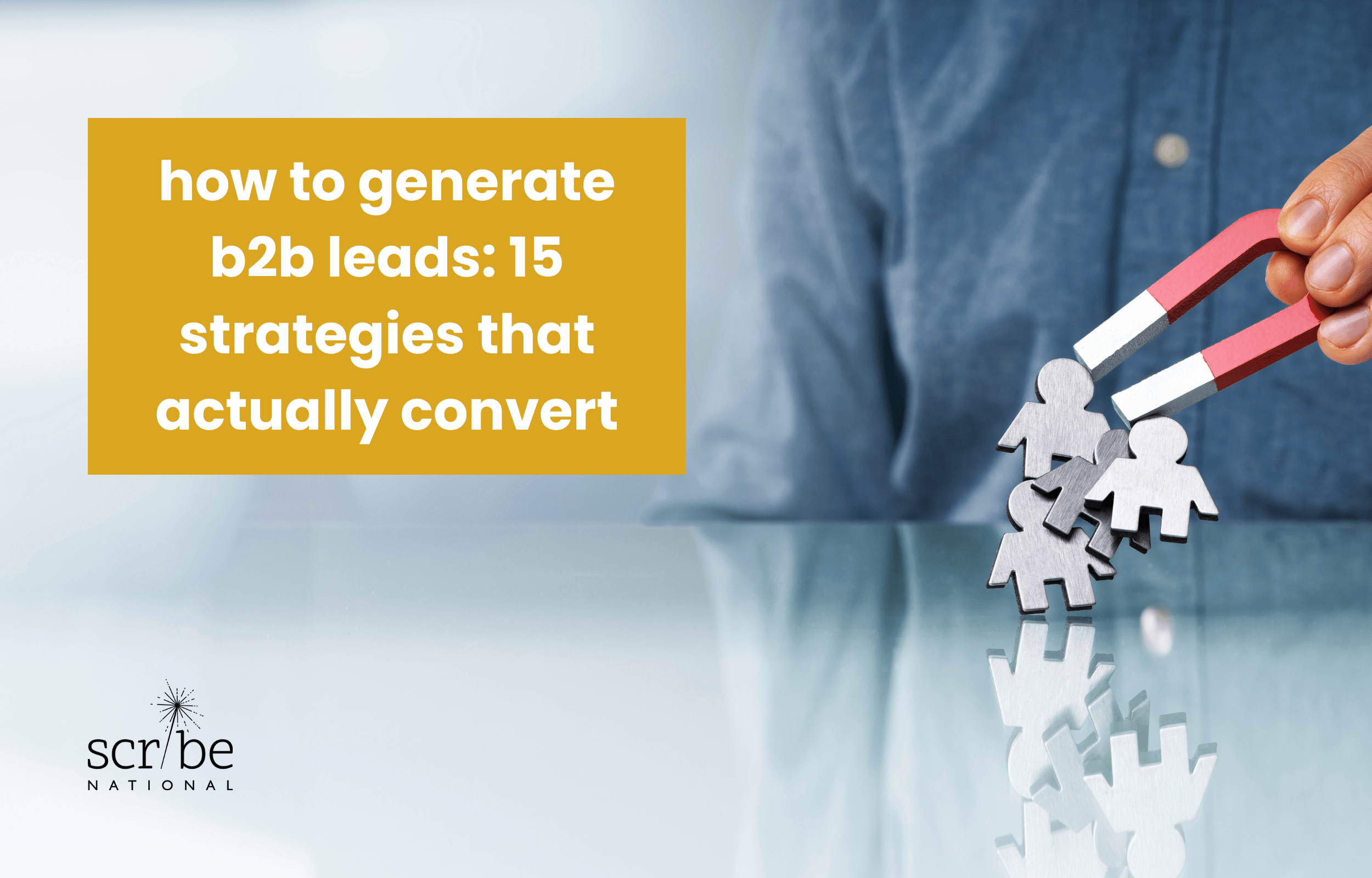graphic with title: how to generate b2b leads: 15 strategies that actually convert