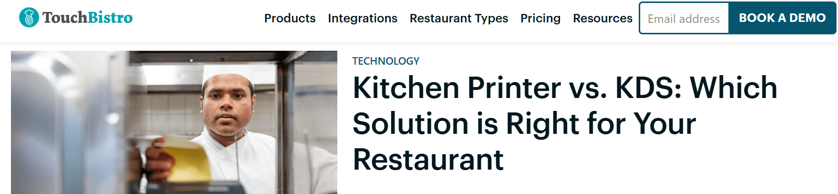 TouchBistro blog post for product content marketing