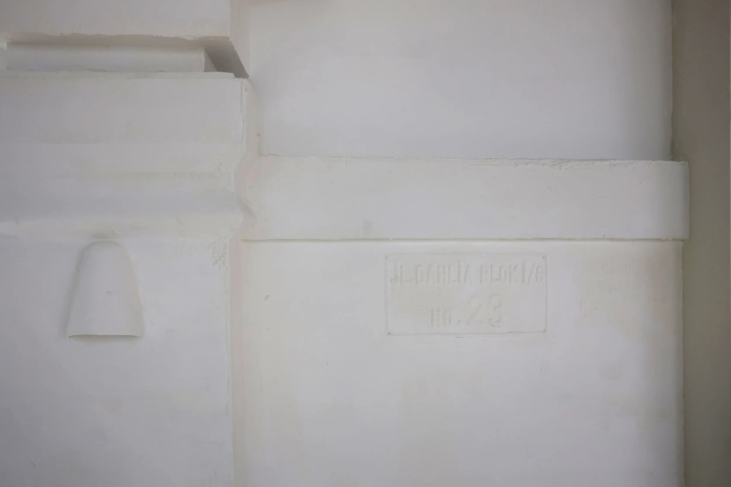 Dahlia 23 (detail) - 2025 - site specific installation - steel, wood, plaster, gypsum, gesso, acrylic - variable dimensions