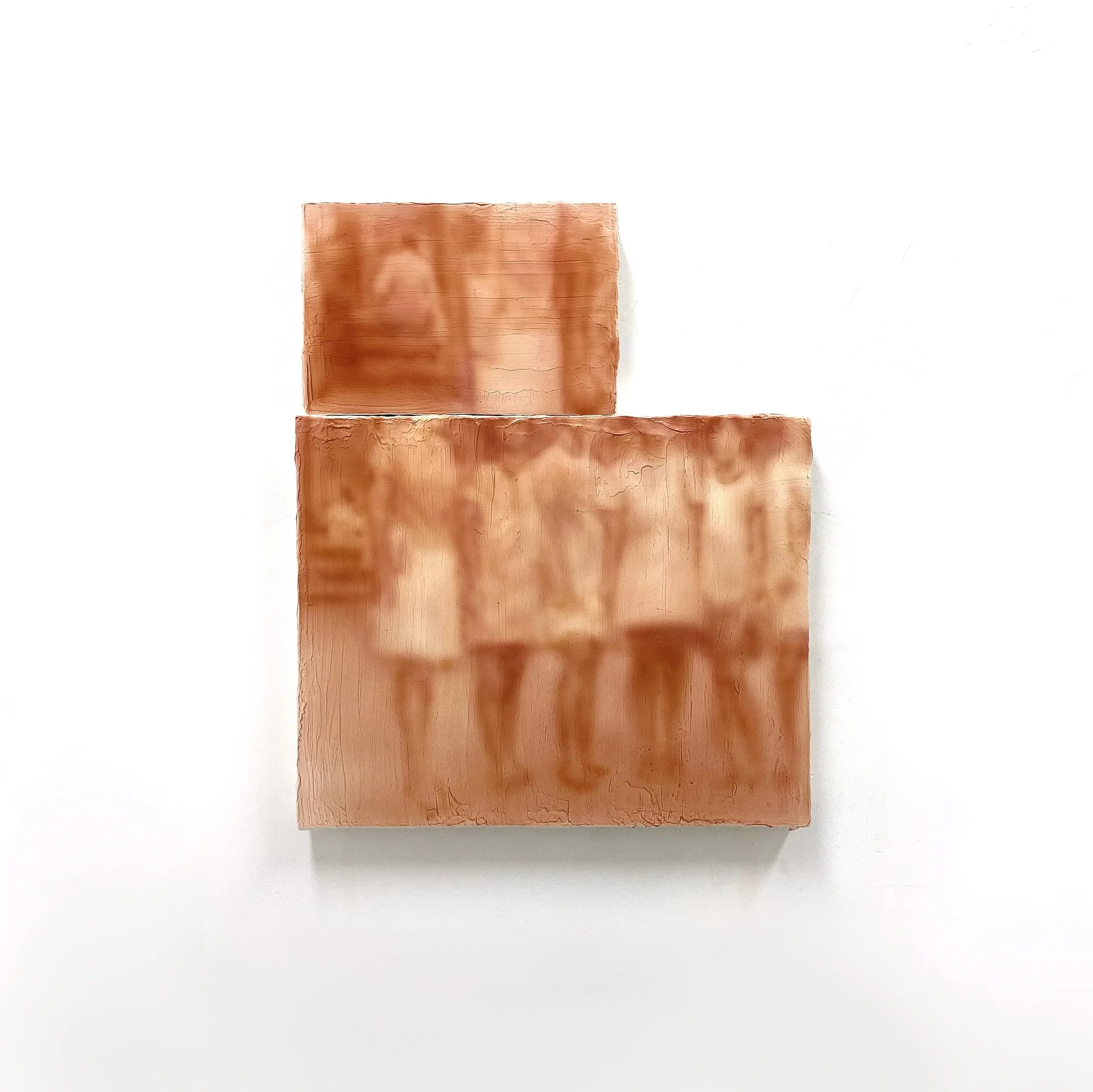 Probe 3 - 2025 - gesso and acrylic ink on plywood panel and cotton canvas - 61 x 50,5 x 5 cm