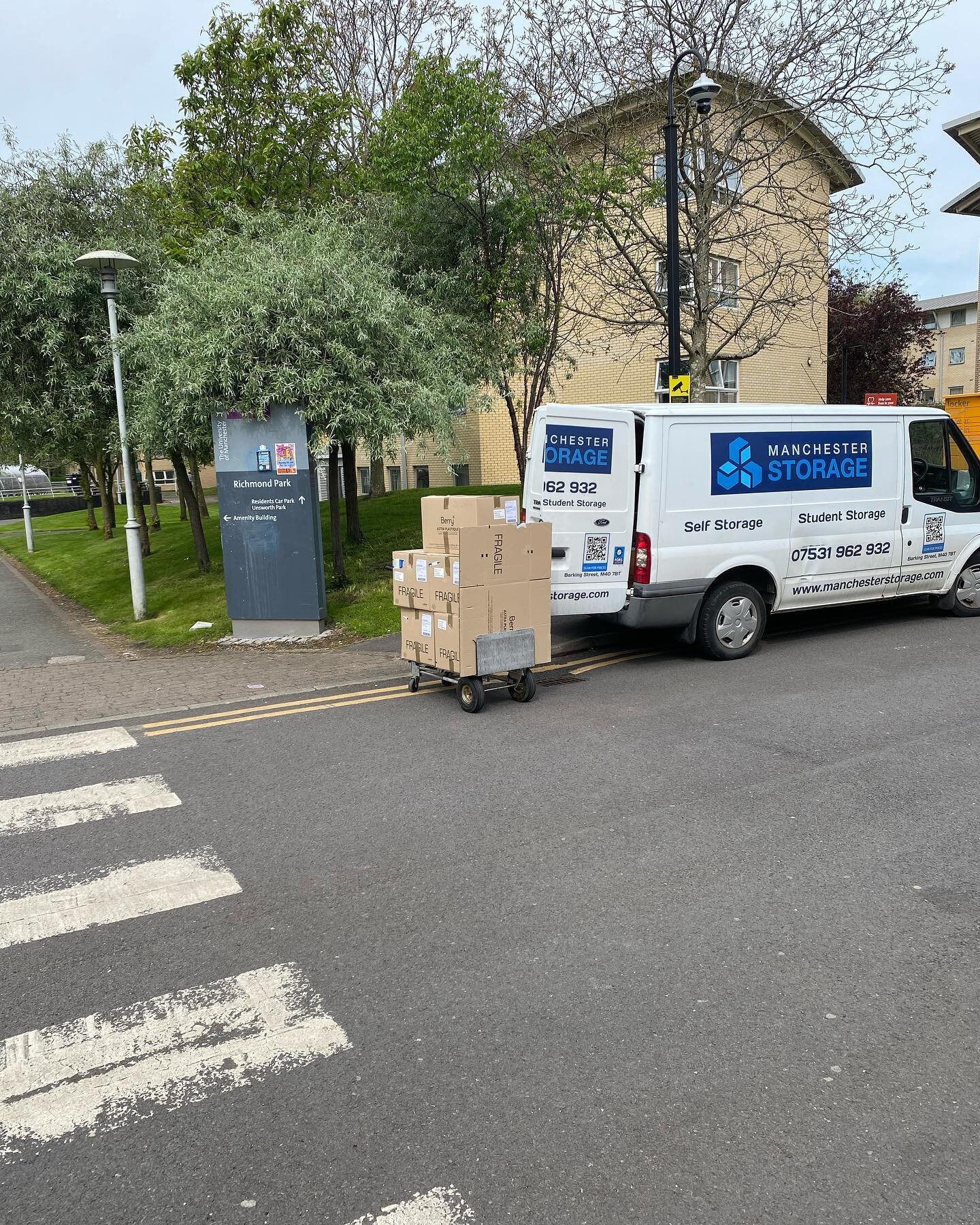 Student storage operating 7 days a week. A pick up today for a member of the @instamssm from fallowfield campus. Order online and get packing. We supply empty boxes, collect deliver and store all summer for one set price. From &pound;160 all summer. 