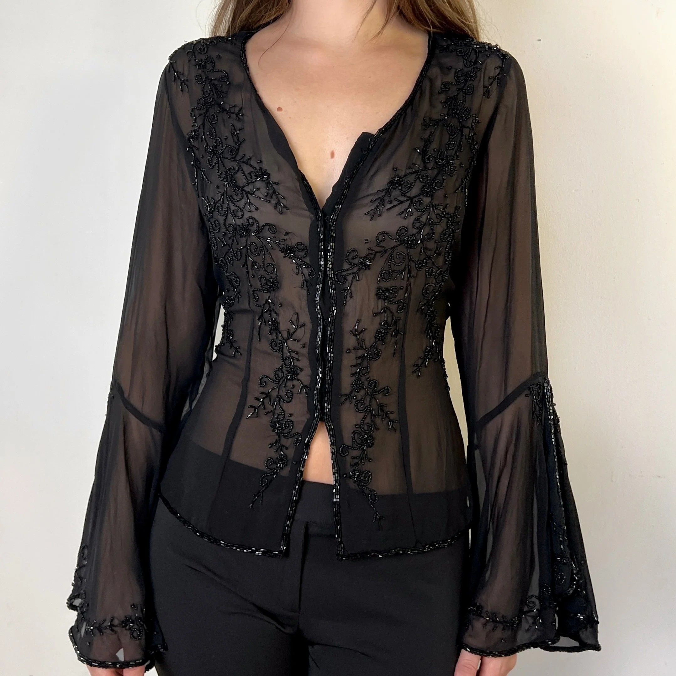 Silk Beaded Cardigan