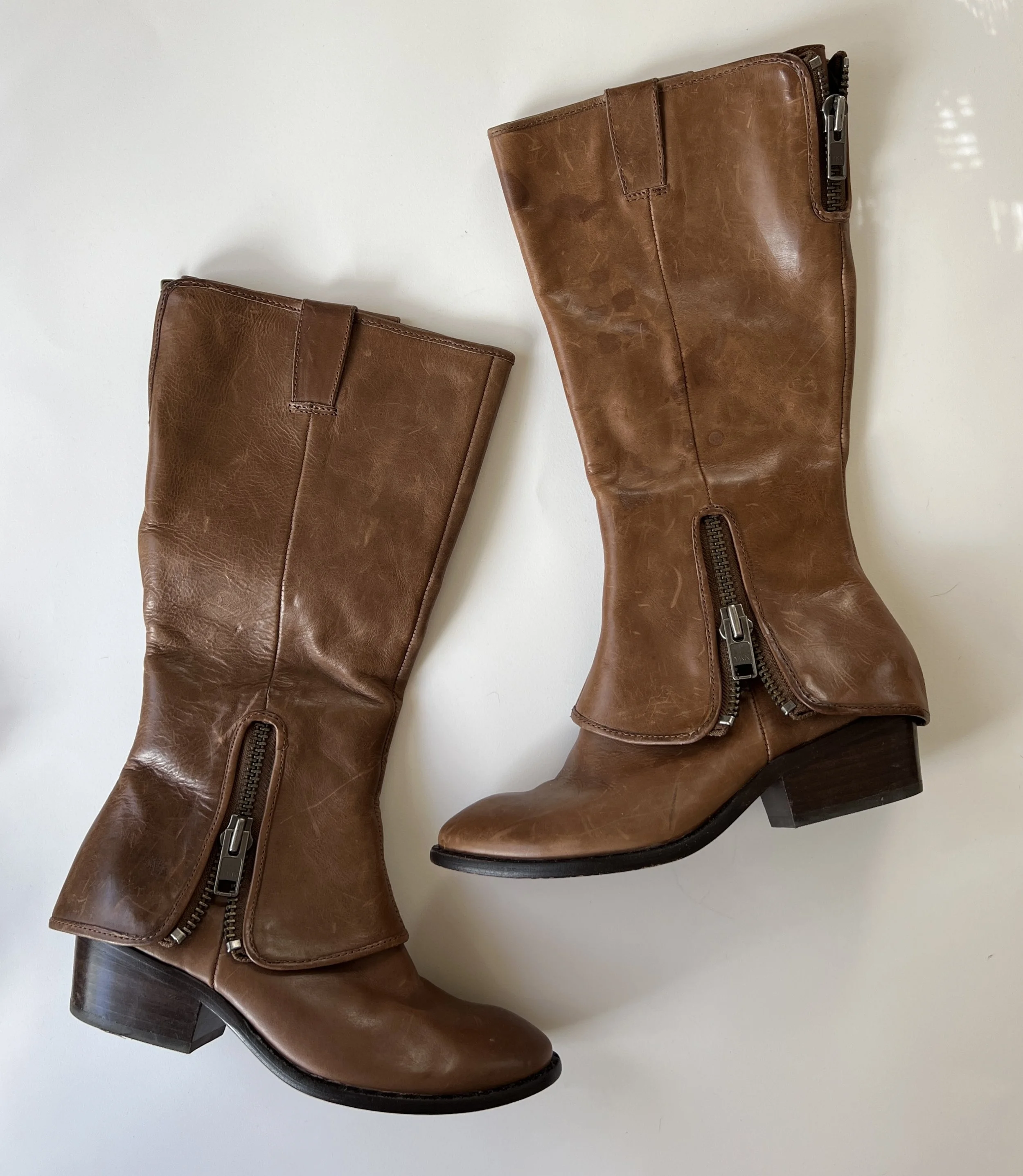 Leather Zip Boots