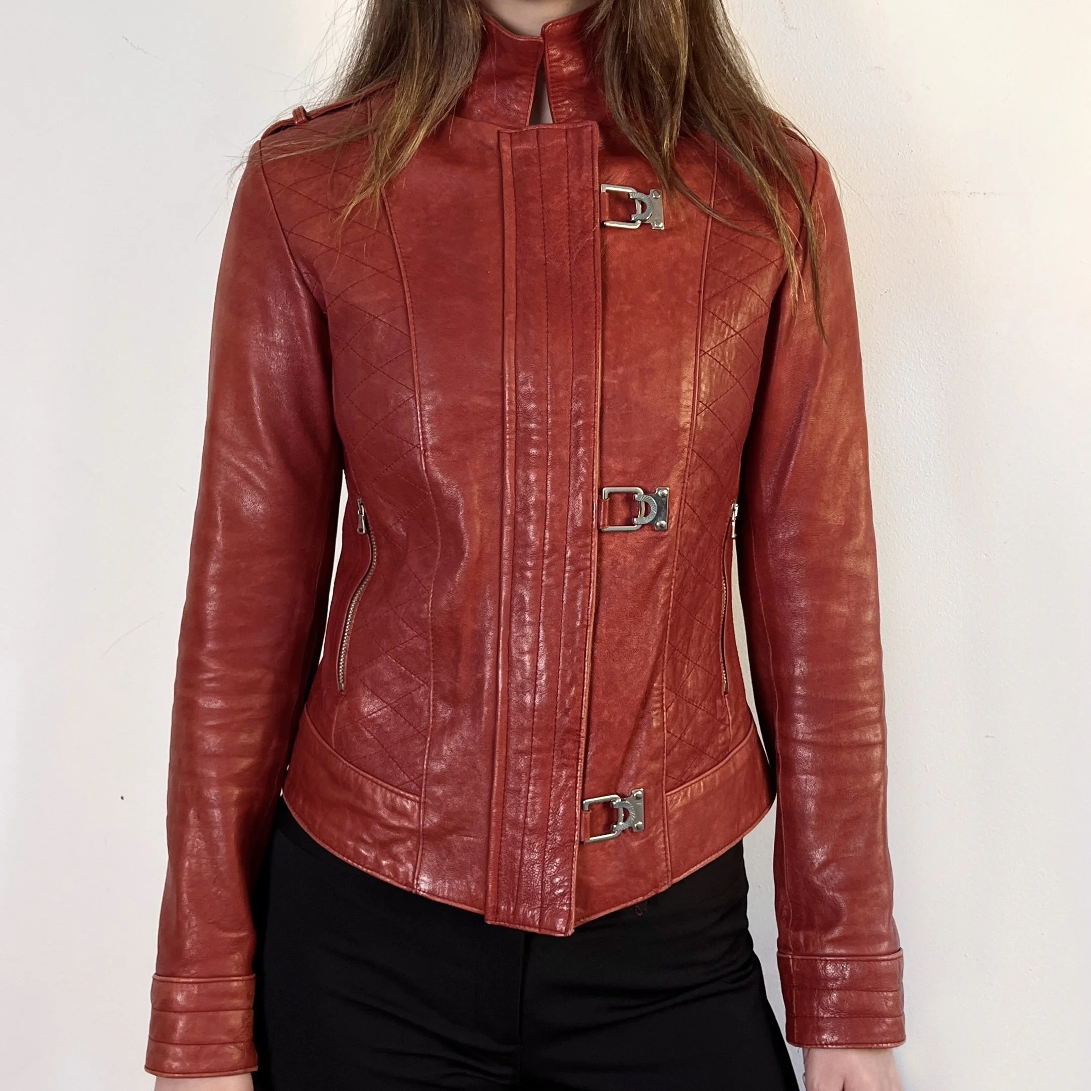 Italian Leather Buckle Jacket