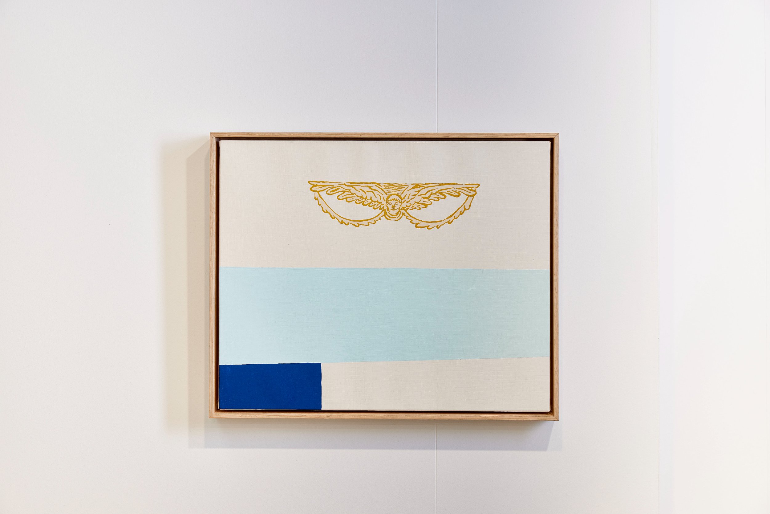 "Mantle" ($600) - 440 x 540 mm - Acrylic, aerosol & enamel on linen - Aus oak frame