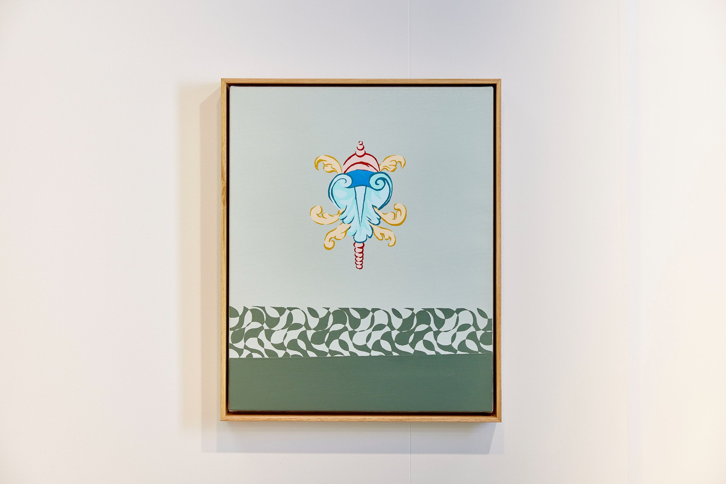 (SOLD) "Garden" - 440 x 540 mm - Acrylic, aerosol & enamel on linen - Aus oak frame