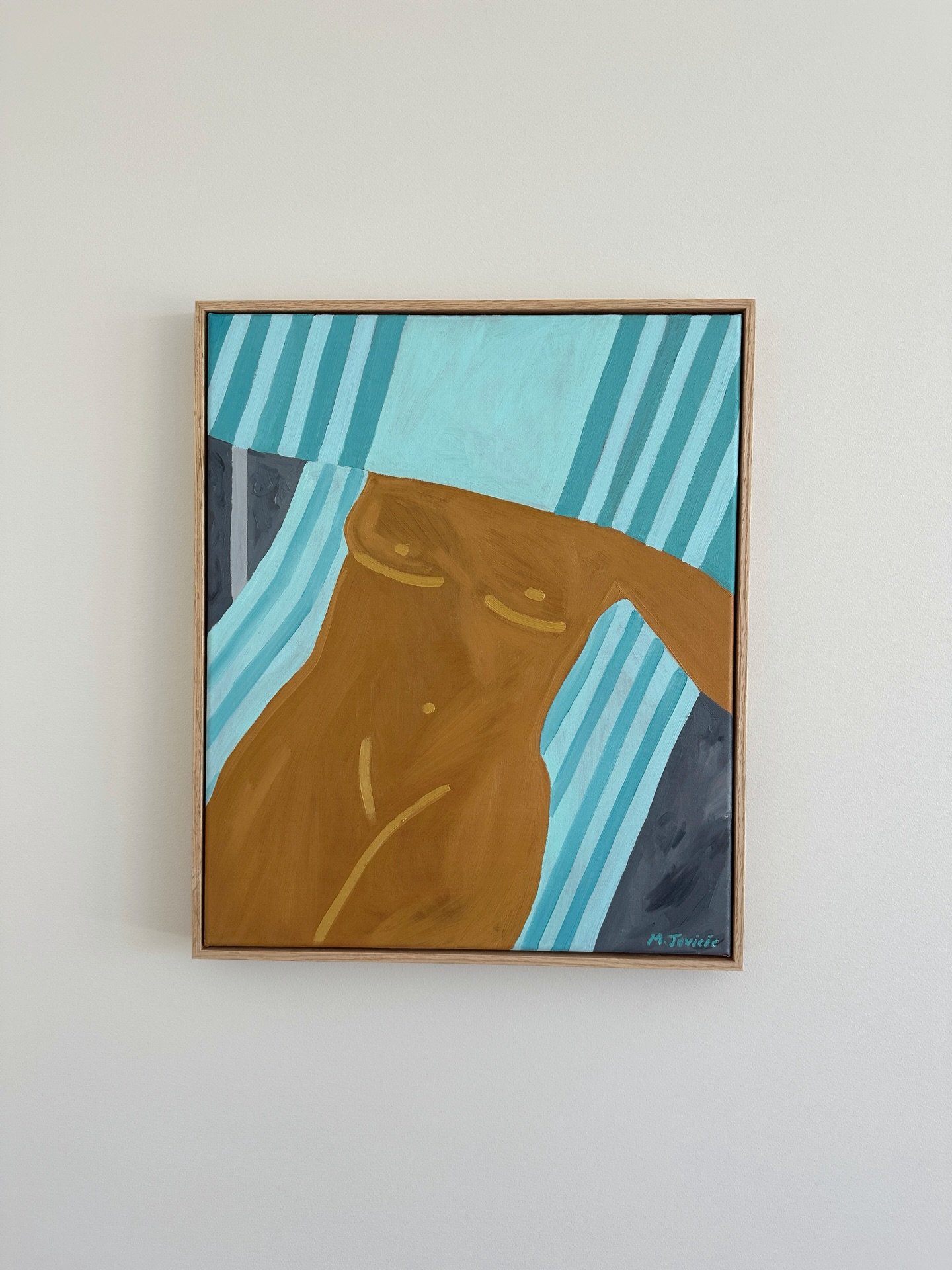 Pebbled Beach - Oil on canvas, inspired by the grey pebbled beaches in Camogli, Italy