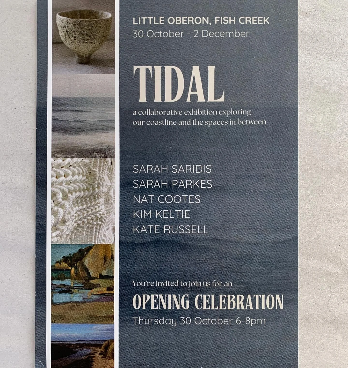 So happy to be part of this group exhibition -Tidal at Little Oberon in Fish Creek.
A collaborative exhibition exploring our coastline and the spaces in between. Such lovely artists to be with..
@kimkeltiephotography @drift_ceramics @kater195 @_small