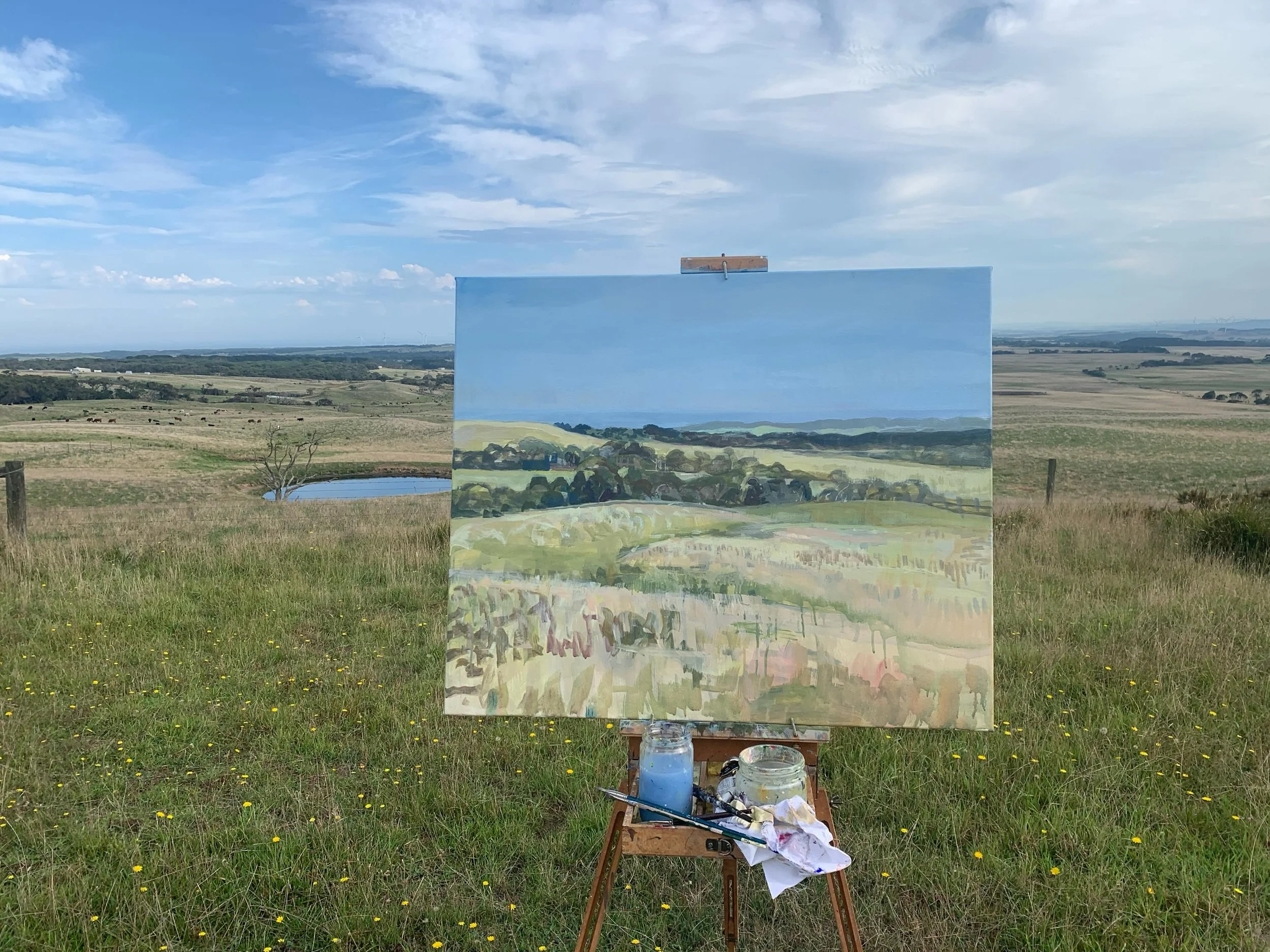 I&rsquo;m so happy to be exhibiting my latest paintings at @littleoberoncafe in Fish Creek. Starting today, May 1st till 30th June. 

I&rsquo;ve experienced different weather, spectacular light, sometimes terrible wind!!, and I&rsquo;m so grateful fo