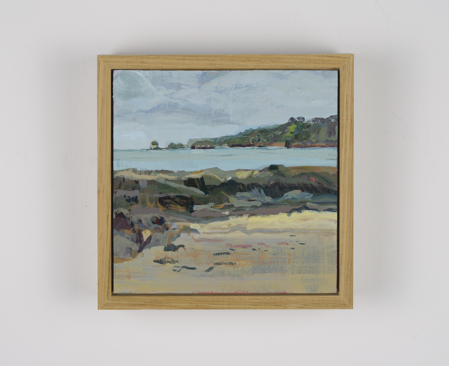 Rock formations at Walkerville North, Acrylic on linen board, 15 x 15cm, sold.