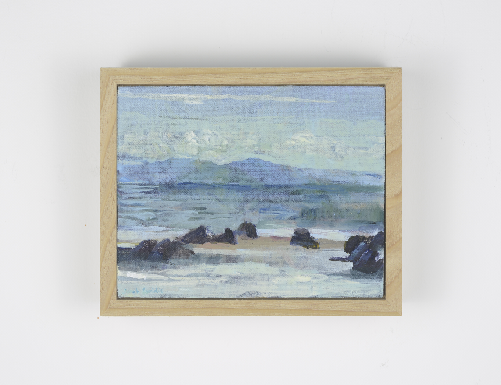 Turquoise sea, Acrylic on linen board, 12 x 15 cm, (sold)
