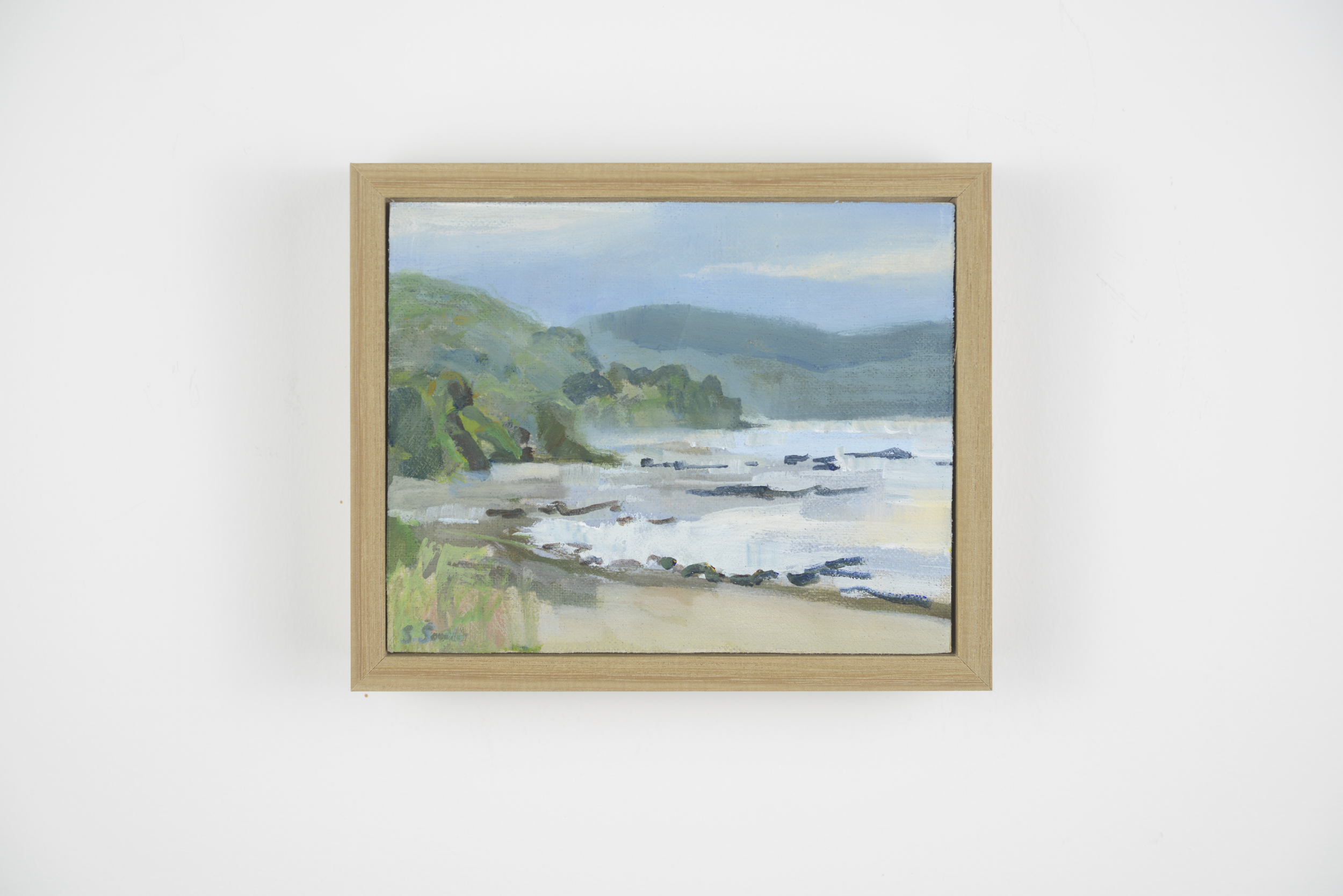 View towards Waratah, Acrylic and oil on linen board, 12 x 15cm, (sold)