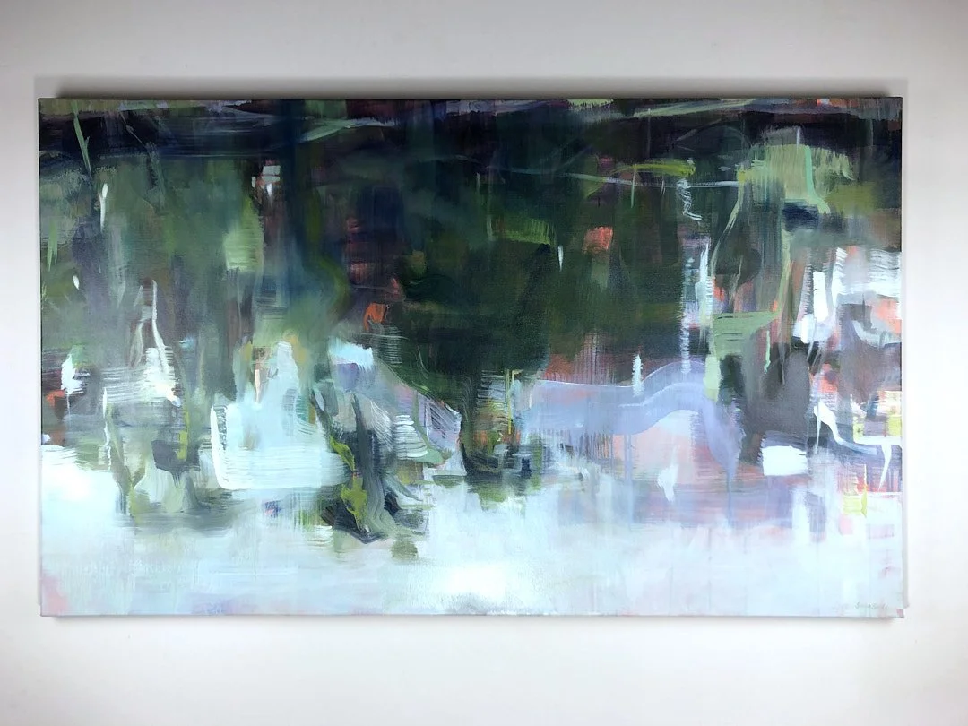 Reflections, Acrylic and oil on canvas, 91.5 x 152.5cm, $2500
