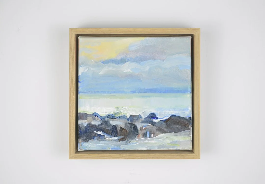 Sunset sky on the sea, Acrylic on canvas, 20 x 20cm, $350
