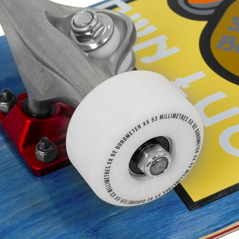 ENU4050 Lucky Cat Mini Complete Skateboard Blue Wheel Detail.png