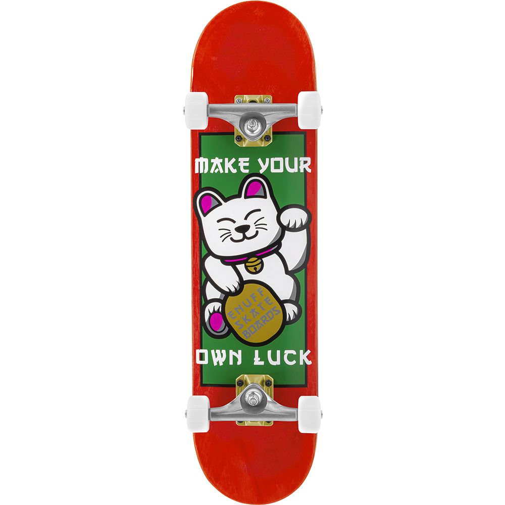ENU4010 Lucky Cat Complete Skateboard Red Graphic Main.png