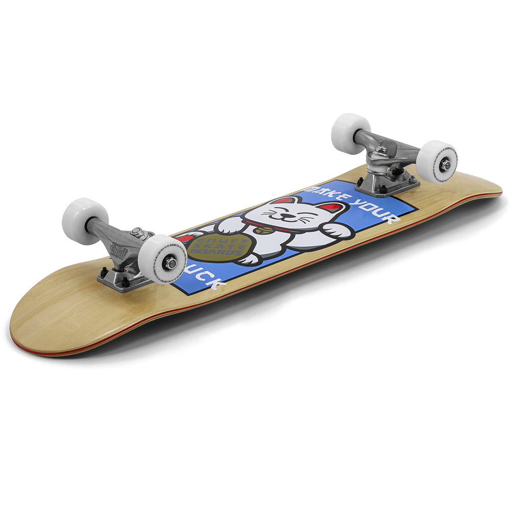 ENU4050 Lucky Cat Mini Complete Skateboard Natural Angle Graphic.png