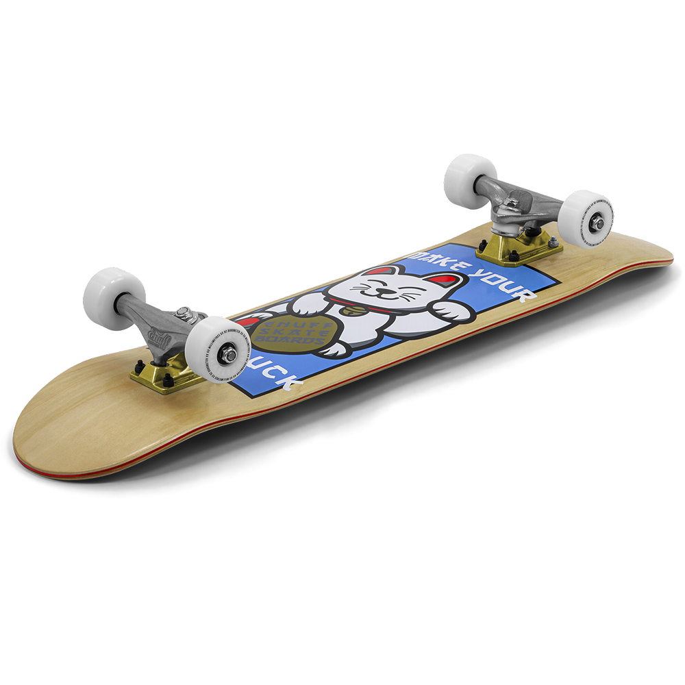 ENU4010 Lucky Cat Complete Skateboard Natural Angle Graphic.png