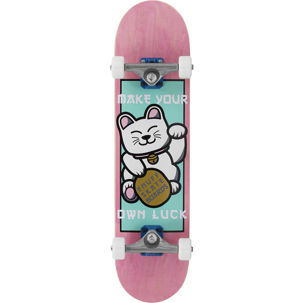 ENU4050 Lucky Cat Mini Complete Skateboard Pink Graphic Main.png