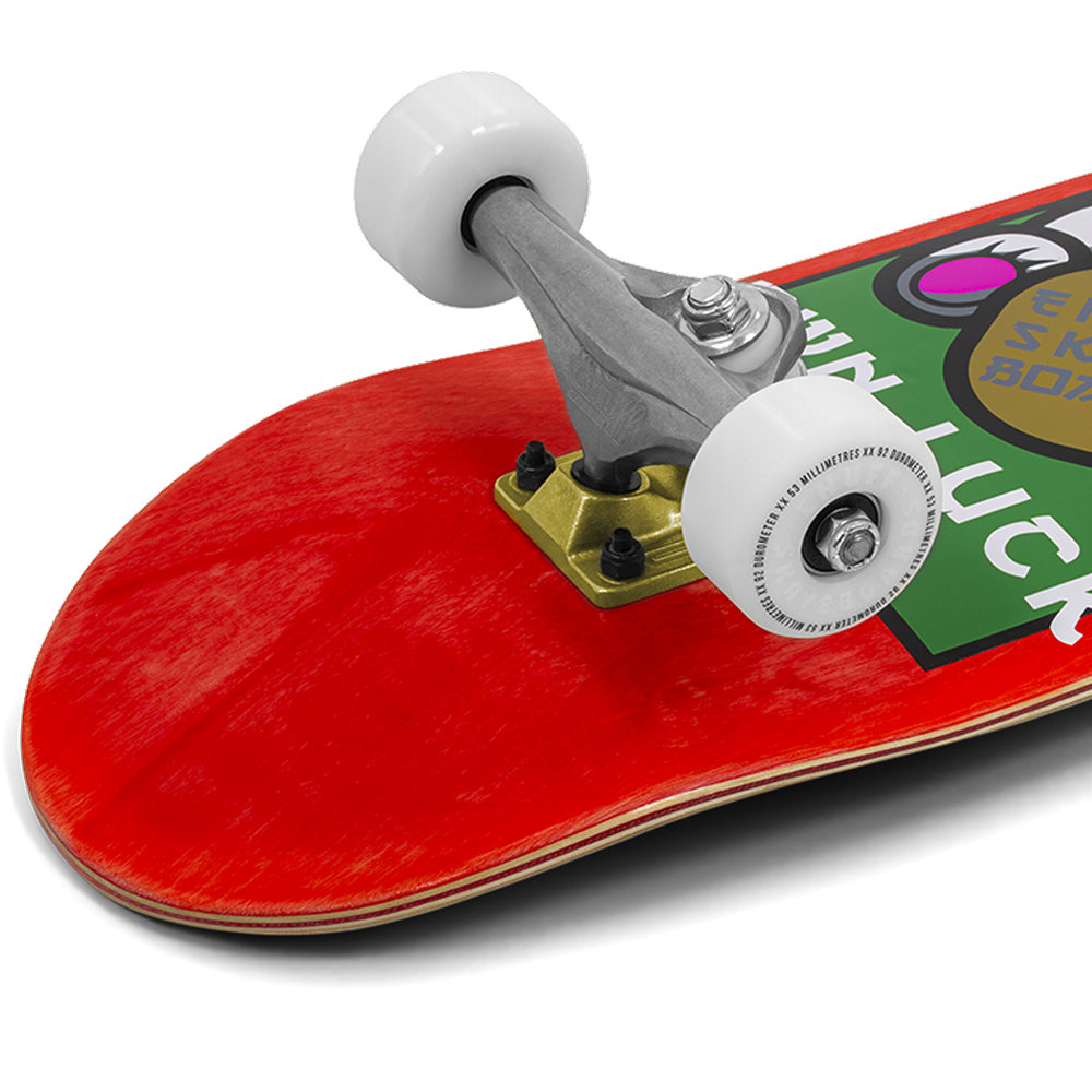 ENU4010 Lucky Cat Complete Skateboard Red Rear Angle Detail.png