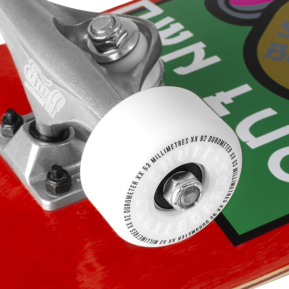 ENU4050 Lucky Cat Mini Complete Skateboard Red Wheel Detail.png