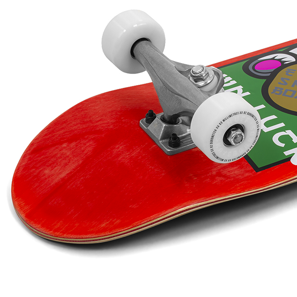 ENU4050 Lucky Cat Mini Complete Skateboard Red Rear Angle Detail.png