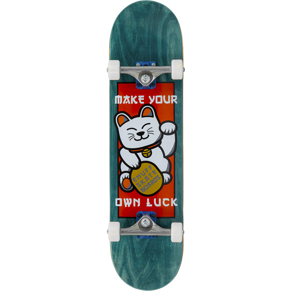 ENU4010 Lucky Cat Complete Skateboard Green Graphic Main.png