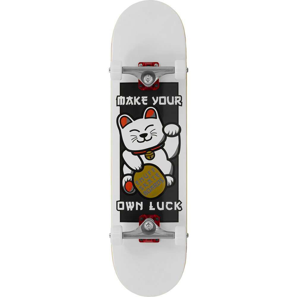 ENU4010 Lucky Cat Complete Skateboard White Graphic Main.png