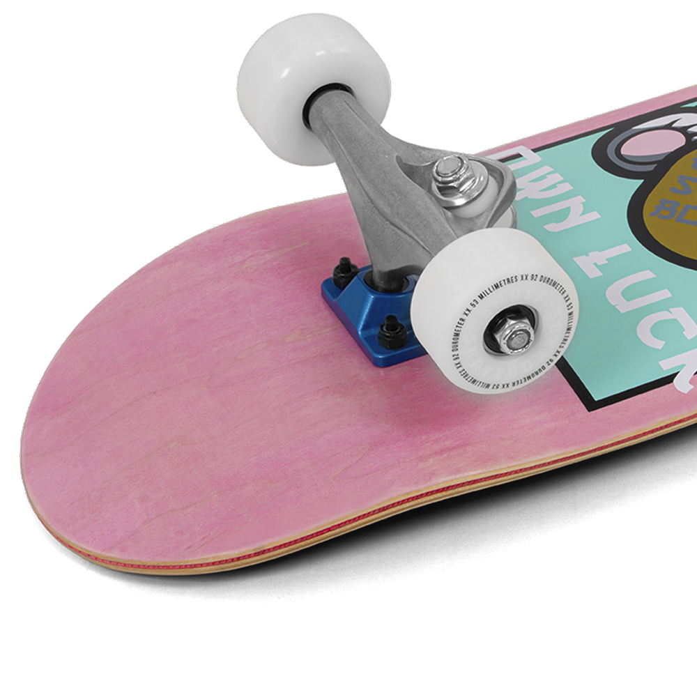 ENU4050 Lucky Cat Mini Complete Skateboard Pink Rear Angle Detail.png