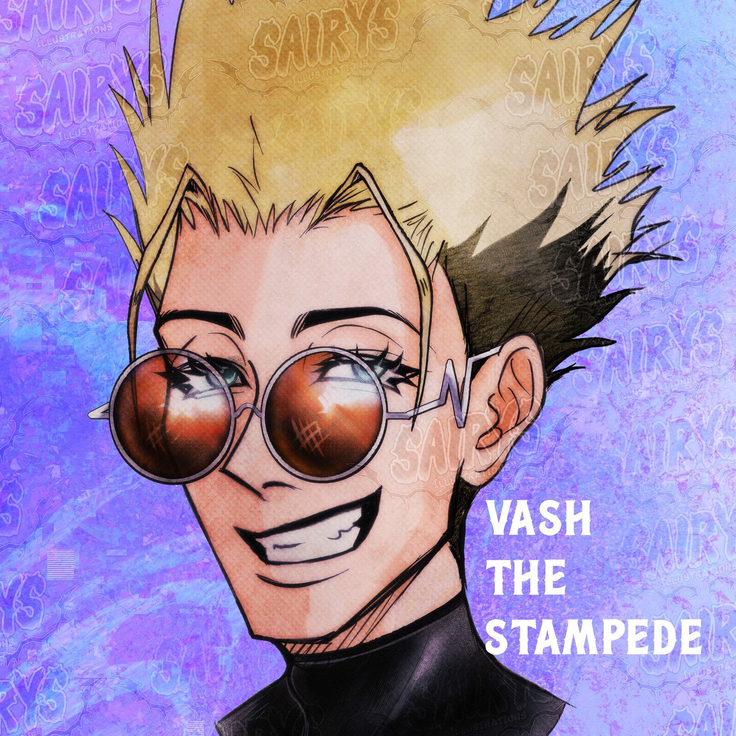 complimentary vash the stampede portrait bc i just finished watching tristamp. 🐱
